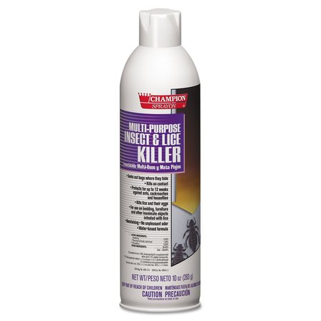 Chase Products Champion Sprayon Multipurpose Insect and Lice Killer, 10 oz, Can, PK12 5106